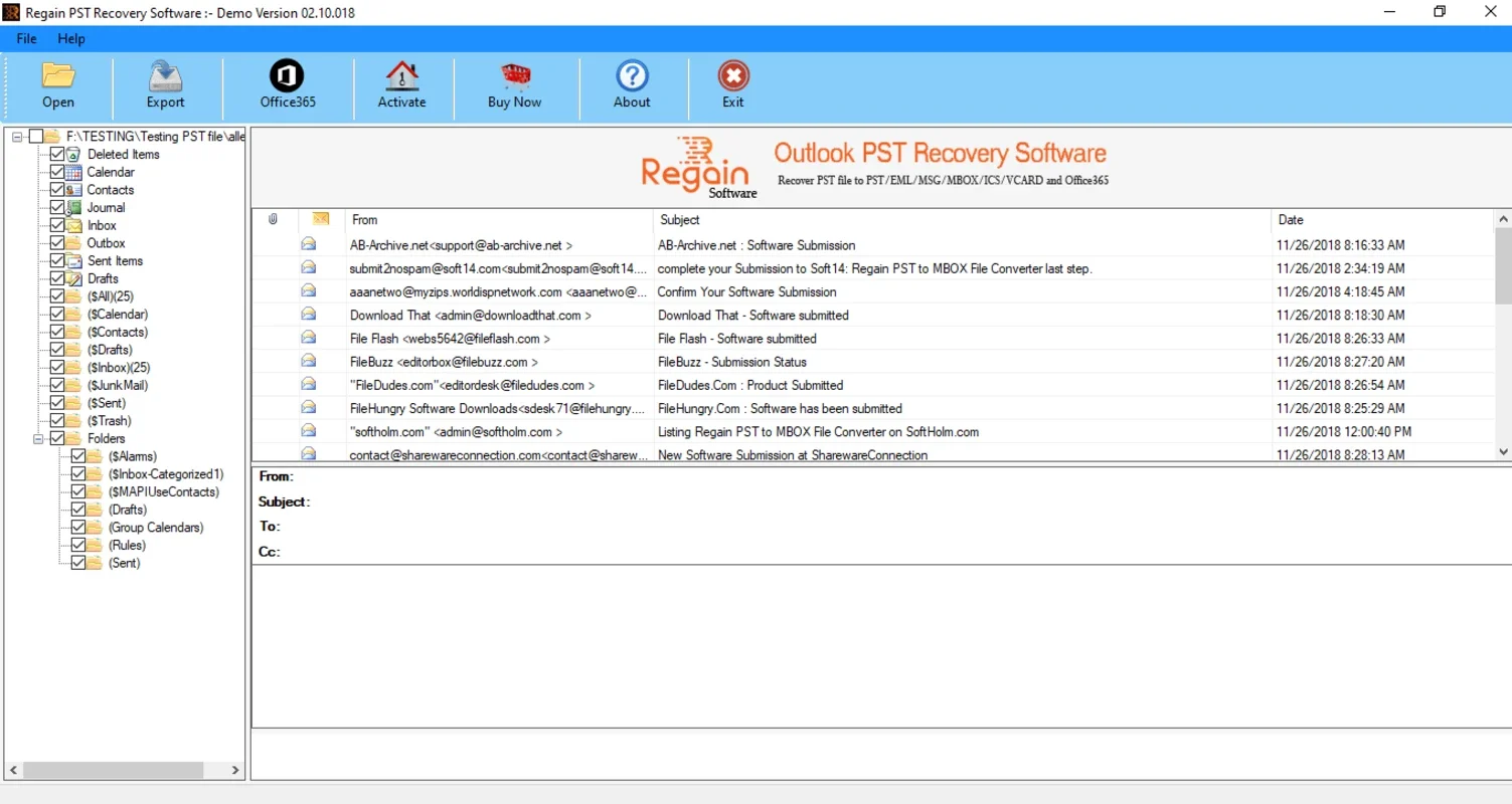 Regain Outlook PST Recovery for Windows: Recover & Repair PST Files