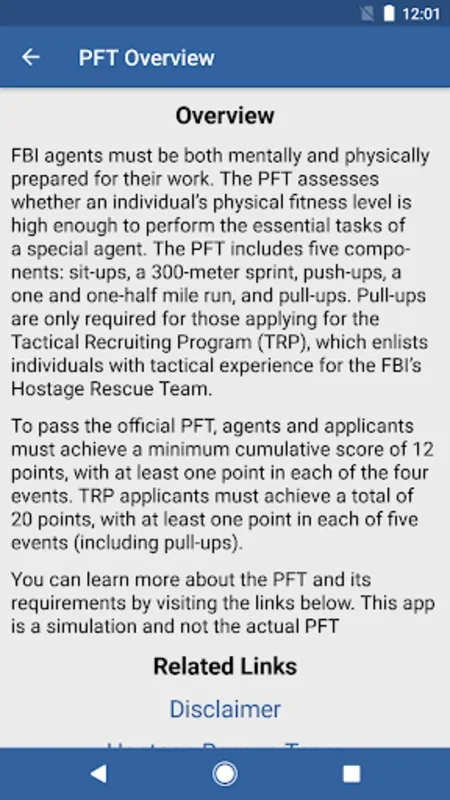 FBI FitTest for Android - Train with Official Routines