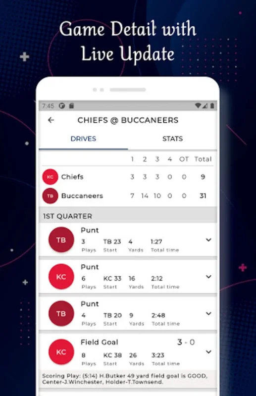 Kansas City - Football Score for Android: Real - Time Scores and Updates