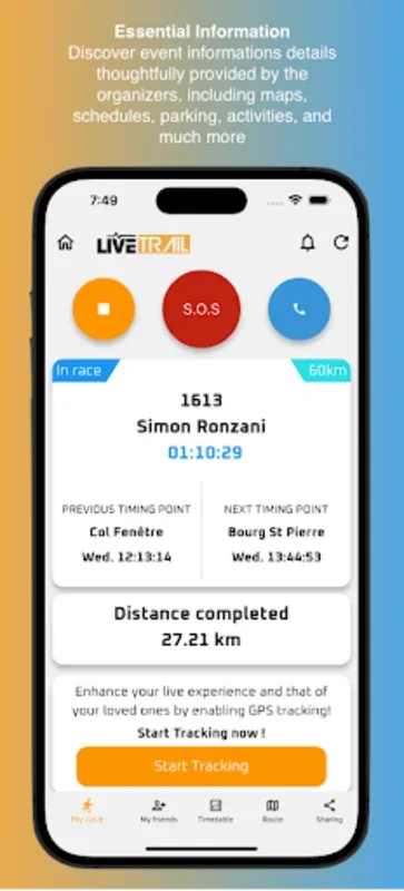 LiveInfo by LiveTrail for Android - Comprehensive Race Tracking