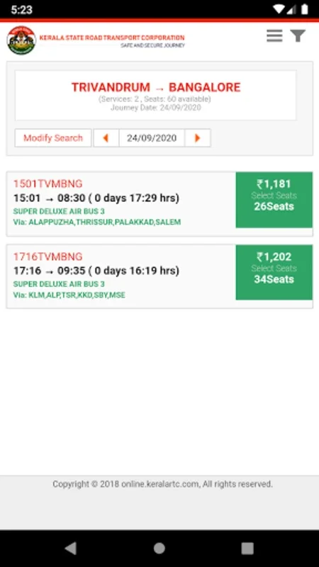 Ente KSRTC for Android - Simplify Kerala Bus Travel