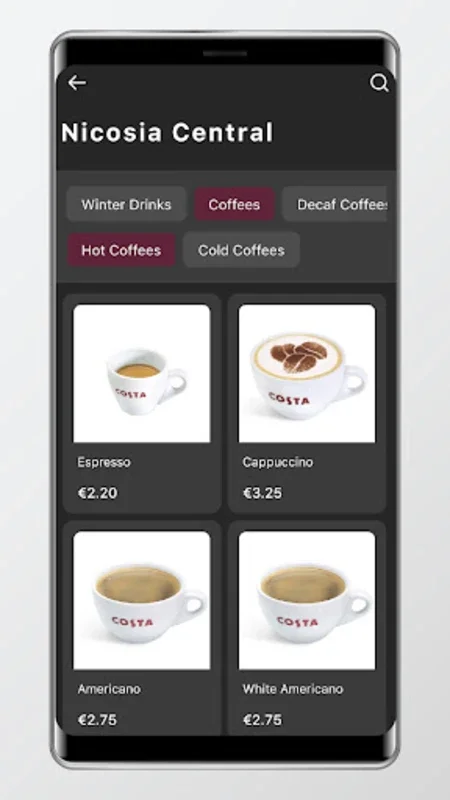 Costa Coffee Club Cyprus for Android: Exclusive Rewards