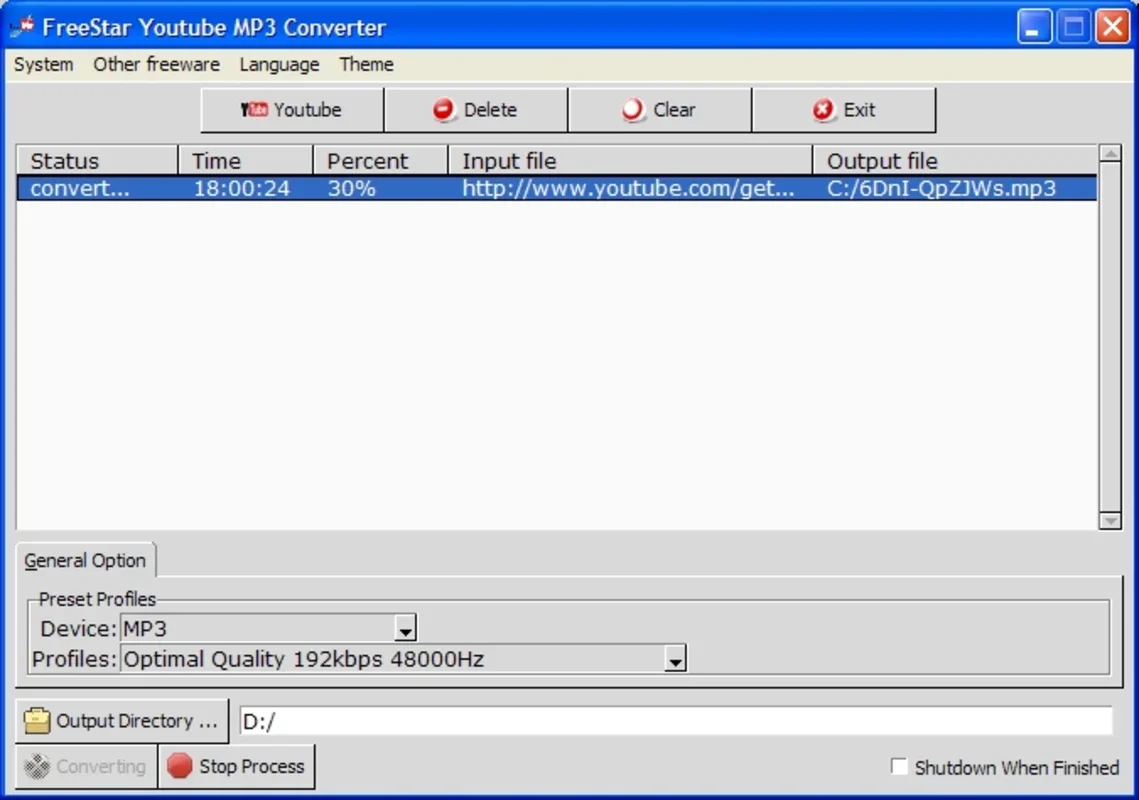 FreeStar Free Youtube MP3 Converter for Windows - Extract Audio Easily