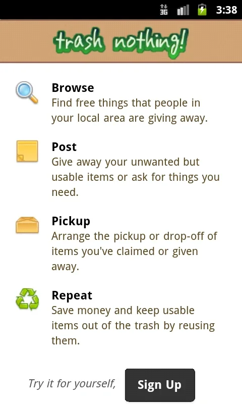 Freecycle + trash nothing! for Android: Reduce Waste