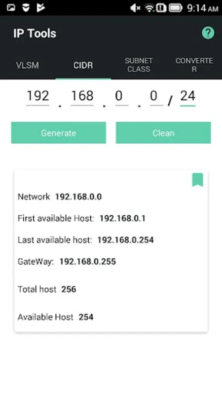 Calculator VLSM for Students for Android - Efficient Subnet Calculator