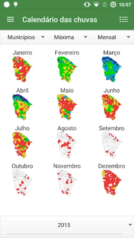 Calendário das Chuvas for Android - Track Rainfall in Ceará