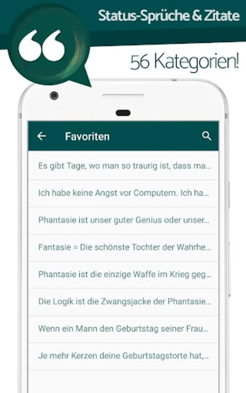 (In German) Status-Sprüche & Zitate for Android - Enhance Social Media Messages