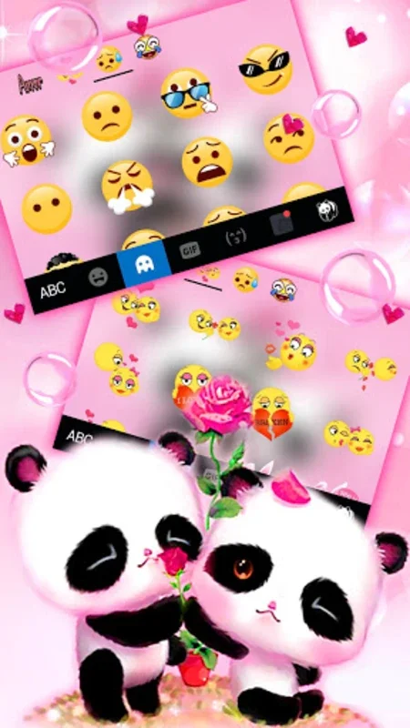 Pink Panda Couple Keyboard Background for Android: Customize Your Typing