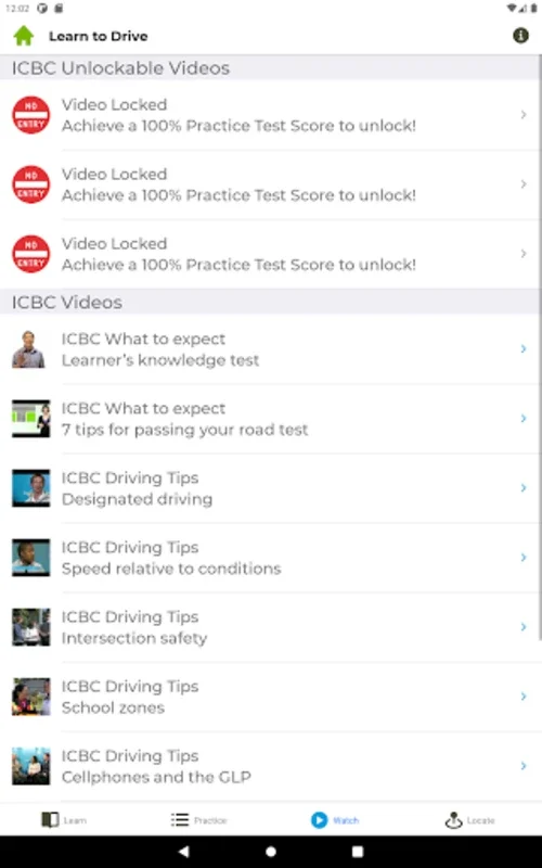 ICBC Practice Knowledge Test for Android - Key to Passing Class 7L Test