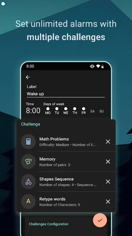 Challenges Alarm Clock for Android - Start Your Day Actively