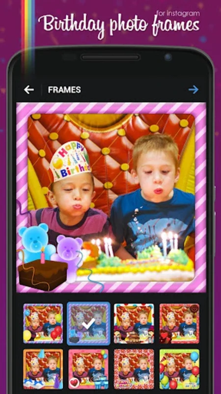 Enhance Photos with Birthday Frames for Android