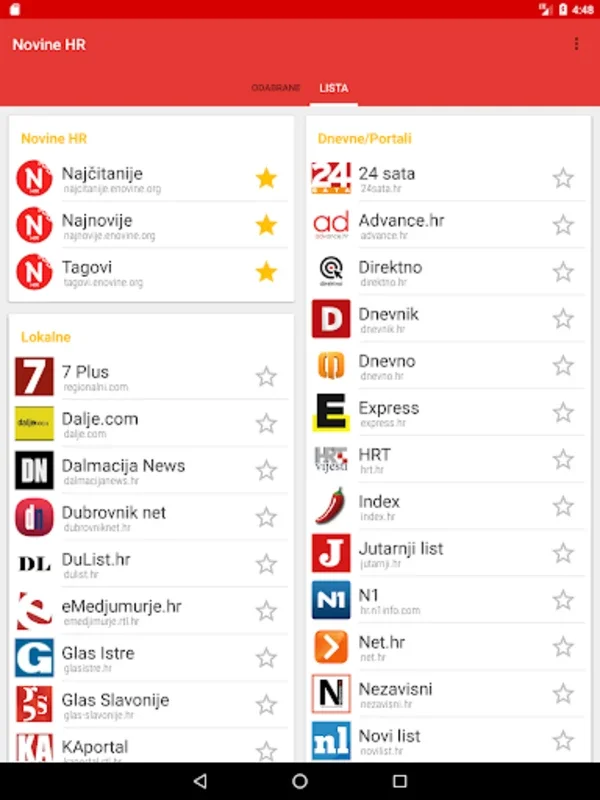 Novine Hrvatska for Android: Diverse News at Your Fingertips