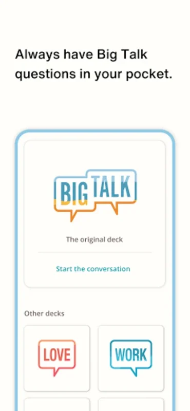 Big Talk: Skip the Small Talk for Android - Enrich Conversations