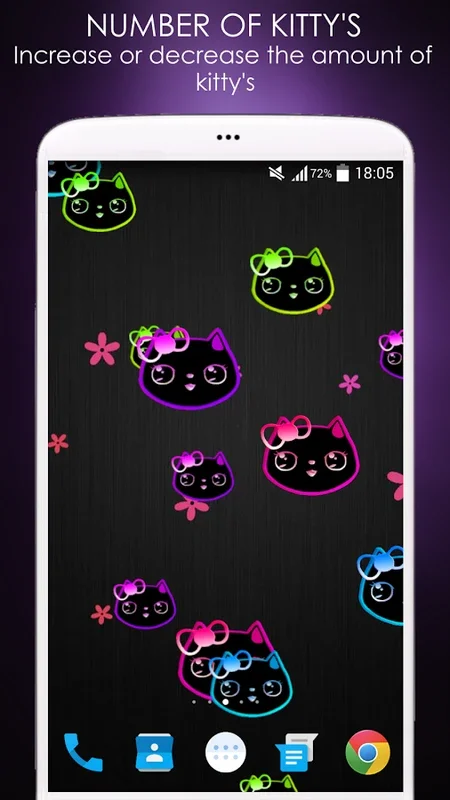 Neon Lily Kitty for Android - Customize Your Live Wallpaper