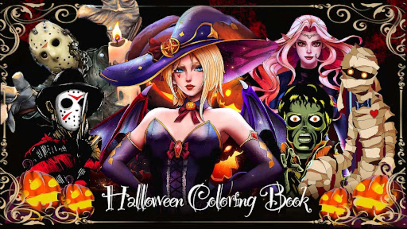 Halloween Color by Number for Android - Relax with Romantic Images