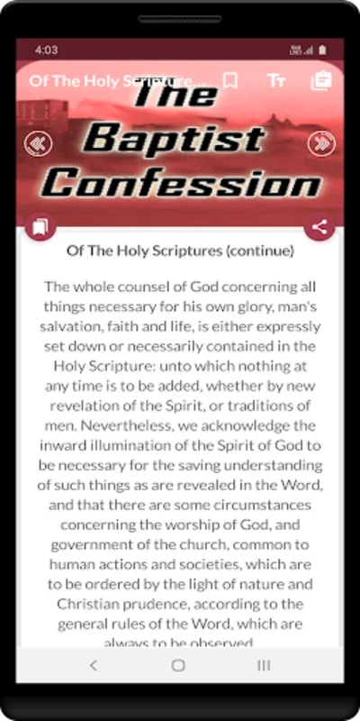 The Baptist Confession for Android - No Downloading Required