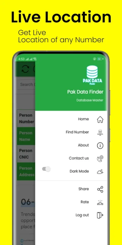 Pak Data Finder for Android - Free SIM Details Tool