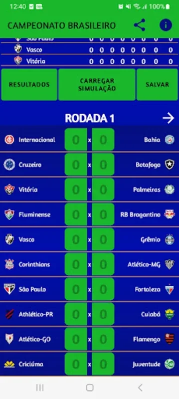 Simule o Brasileirão for Android - Predict Championship Outcomes