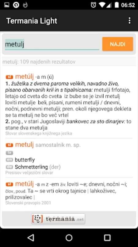 Termania Light - slovarji for Android: Multilingual Dictionaries