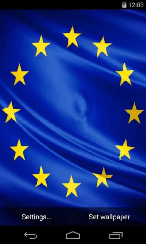 Flag of European Union for Android - Interactive Live Wallpaper