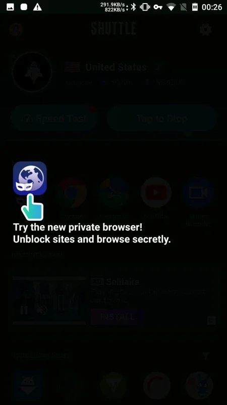 VPN proxy, Unblock Sites - Shuttle VPN for Android - Global Server Connectivity