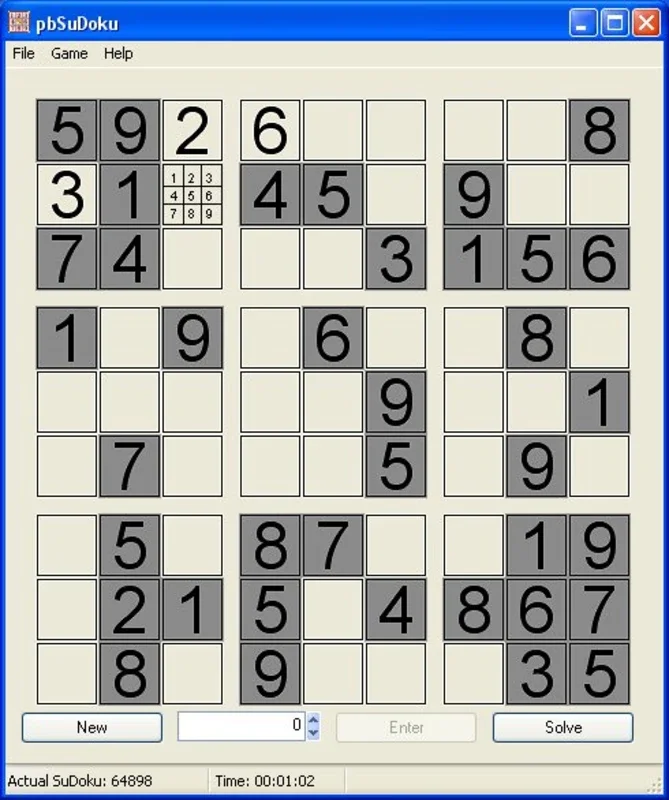 pbSuDoKu for Windows: Engaging Sudoku Game