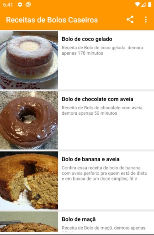 Receitas de Bolos Caseiros for Android: Delicious Homemade Cakes