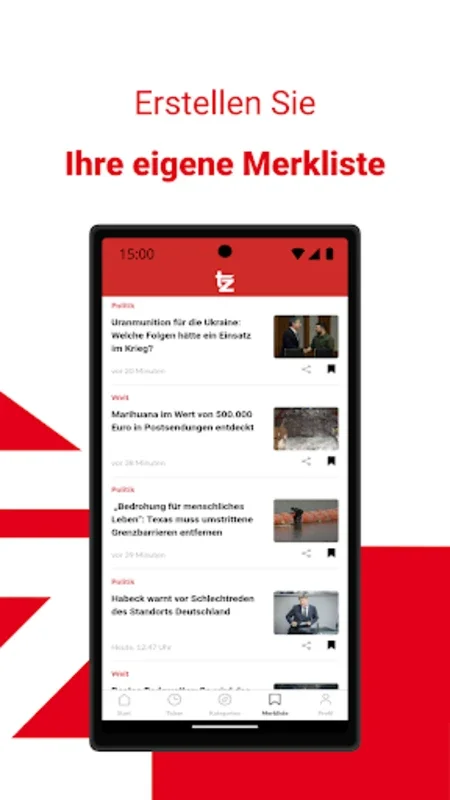 tz - Deine News für München for Android: Comprehensive News App