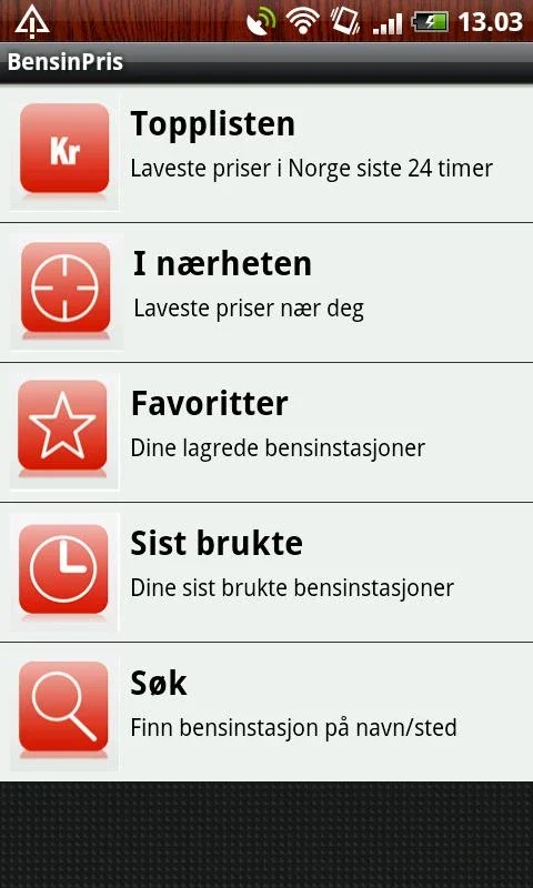 BensinPris for Android - Find Real-Time Norway Fuel Prices