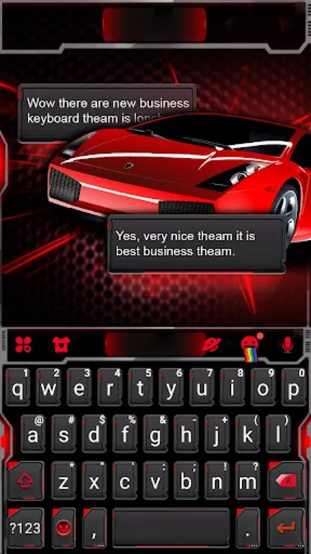 Red Sports Car Racing Keyboard for Android: Enhance Typing