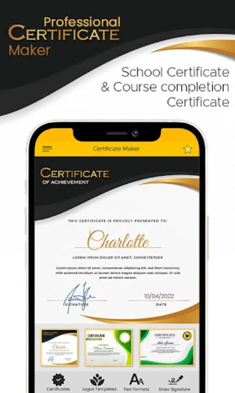 Professional Certificate Maker for Android - No Downloading Needed