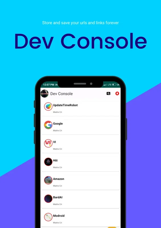 Dev Console for Android - Simplify Link Saving