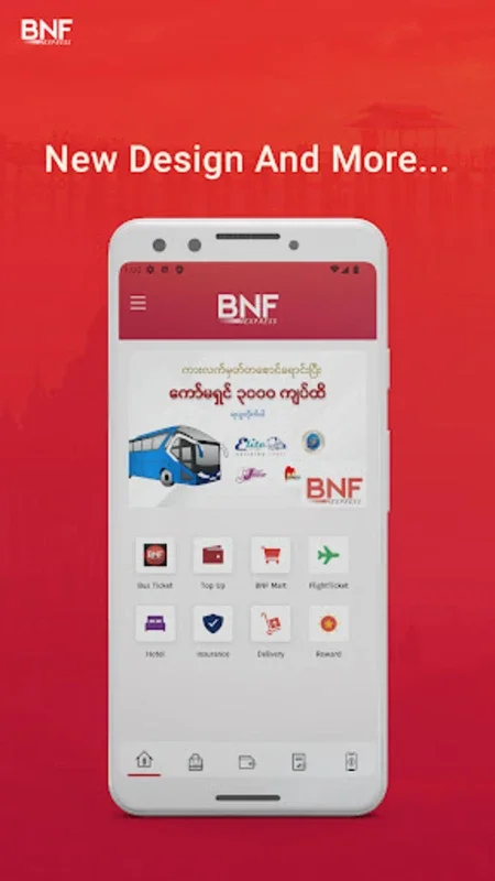 BNF Express Myanmar Bus Ticket for Android: All - in - One Travel and Shopping App