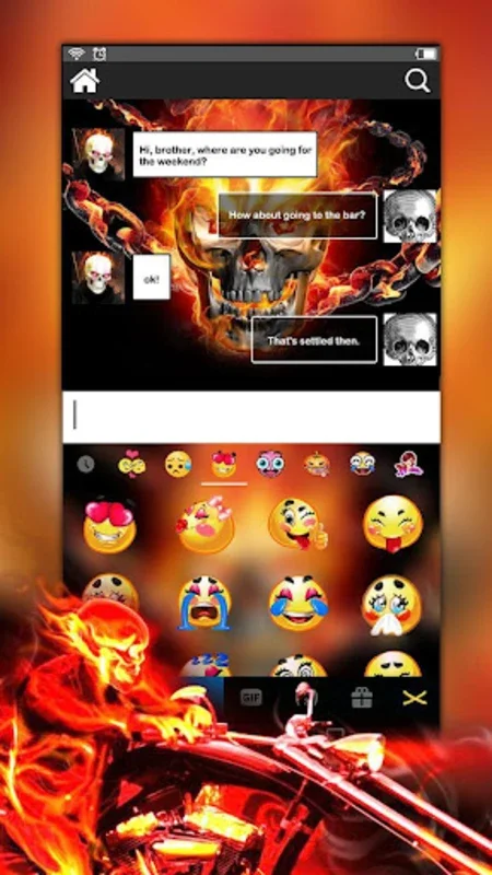 Fire Skull Theme for Android - Customizable Keyboard