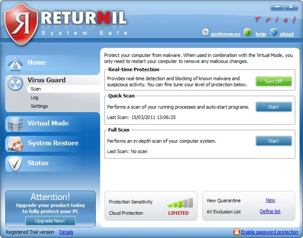 Returnil System Safe 2011 for Windows - Secure Your PC Now