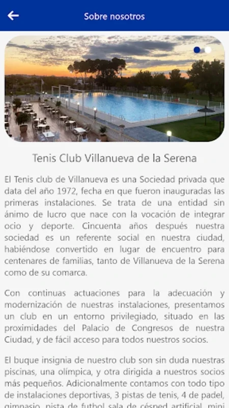 Tenis Club Vva de la Serena for Android - Manage Fitness and Club Services