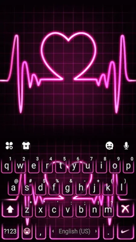 Pink Neon Heart Theme for Android - Customize Your Typing