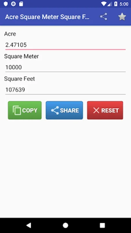 Acre Square Meter Square Feet Converter for Android - No Downloading Required