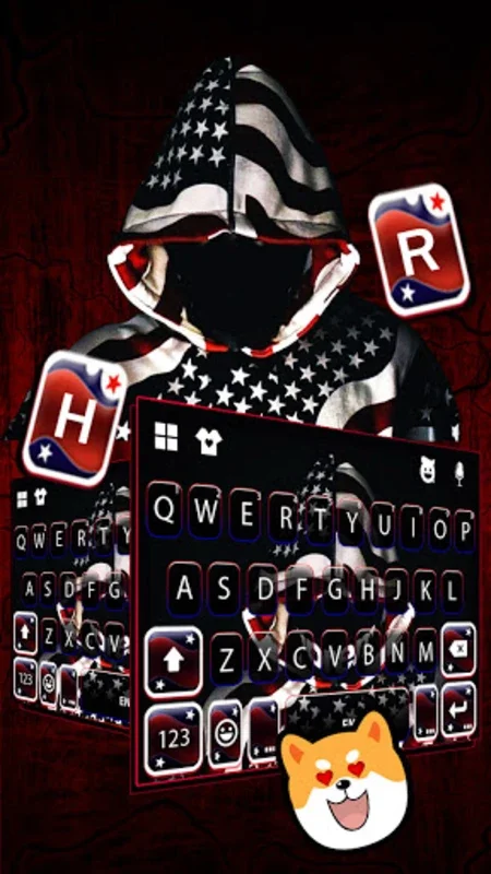 American Flag Hoodie Keyboard for Android - Patriotic Typing