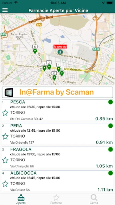 farmaciAperte for Android: Find Open Pharmacies in Turin