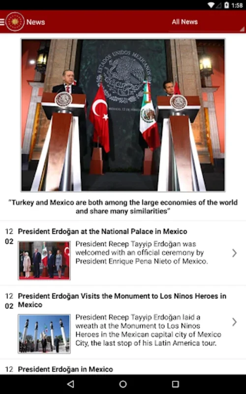 Pres of the Republic of Turkey for Android - Essential Info App