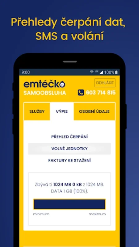 emtéčko for Android - Streamline Mobile Services