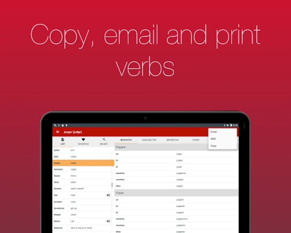 Spanish Verbs for Android - Master Verb Conjugation