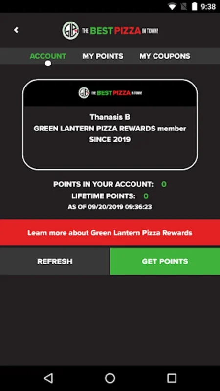 Green Lantern Pizza for Android - Order Pizza with Ease