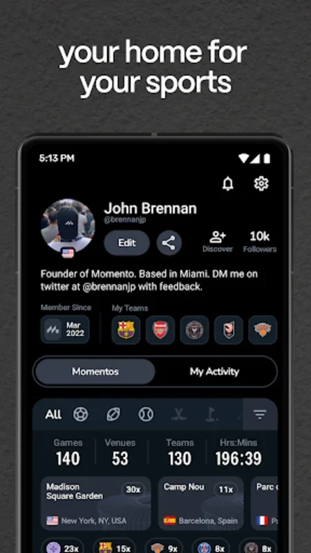 Momento for Android - Keep Track of Your Sports Games