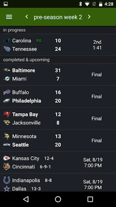 NFL Scores for Android - Instant Updates and Alerts