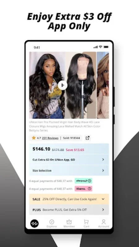 UNice: Wigs & Hair Bundles for Android - Quality Hair Products