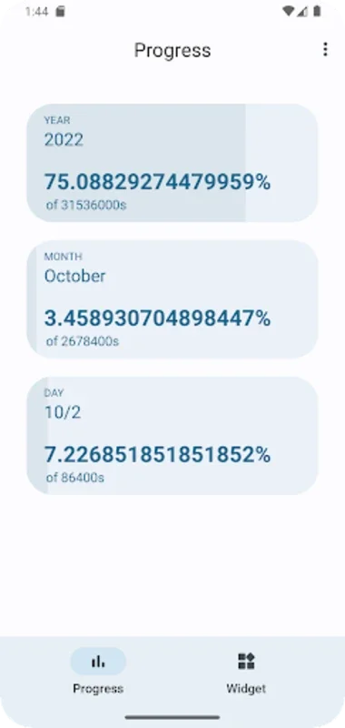 Yearly Progess for Android - Track Time Progress Seamlessly