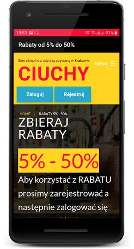 ciuchykrakow.pl for Android - A Diverse Shopping Experience