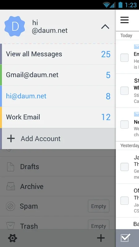 DaumMail for Android - Manage Multiple Accounts Easily